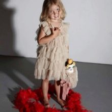 Елегантна рокля за момиче на 4-5 години с волани