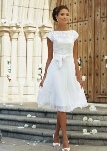 Ретро къса сватбена рокля