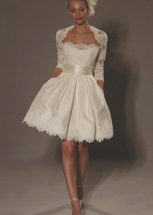 Bolero kerawang untuk gaun pengantin pendek