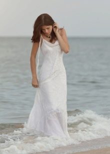 Plážové svadobné šaty s vlečkou