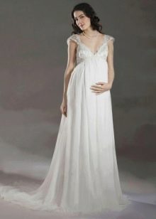 فستان زفاف بسيط الإمبراطورية