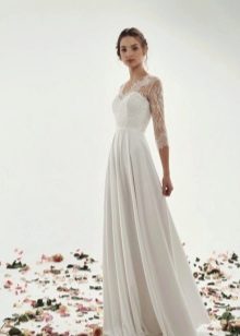 Rovné splývavé svadobné šaty
