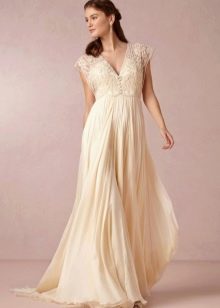 Gaun pengantin longgar dalam gaya Provence