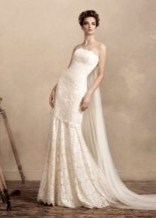 Vestido de novia sirena con cola Watteau