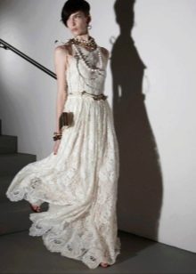فستان زفاف بوهو من الدانتيل