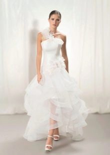Falda de vestido de novia de organza mullida