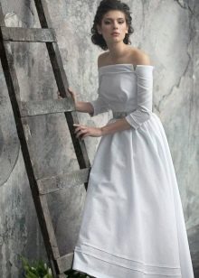 Сватбена рокля от матов плат