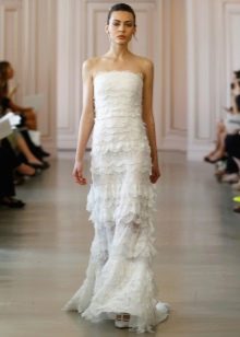 Gaun pengantin lurus dari Oscar de la Renta
