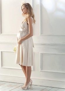 Tehotenské svadobné šaty bez rukávov