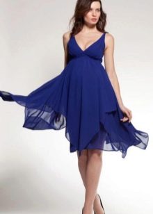 Имперска синя рокля за бременни