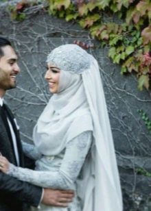 Rhinestone zdobiony hidżab dla nowożeńców