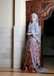 Wielokolorowa muzułmańska suknia ślubna Designer