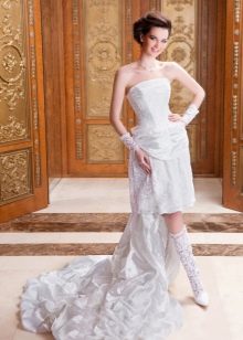 Midi svatební šaty s vlečkou