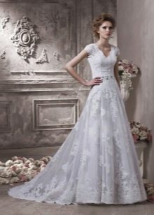 Bridal Lace Convertible Dress na may Detachable Top