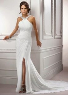 Svatební šaty v řeckém stylu s vlečkou