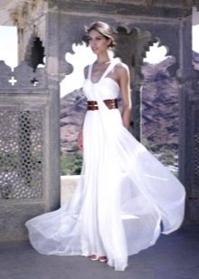 Greek wedding dress para sa seremonya sa beach
