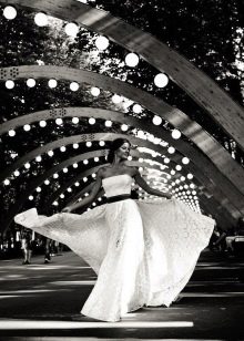 Vestido de noiva rústico Vesssna com cinto de contraste