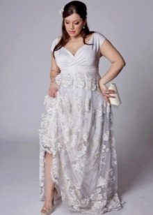 Gaun pengantin gaya empayar untuk skirt renda montok