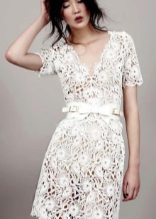 Δαντελένιο κοντό φόρεμα με θήκη vintage