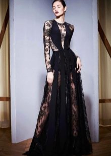 Gaun petang oleh Zuhair Murad hitam ke lantai