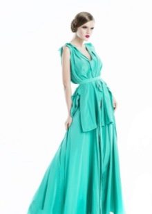 שמלת ערב בצבע טורקיז בהיר