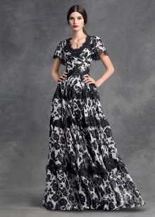 Вечерна рокля с флорални щампи Dolce & Gabbana