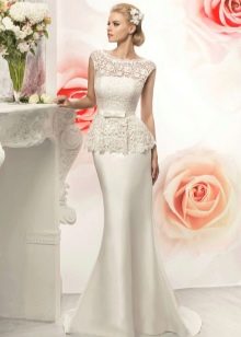 Vestuvinė suknelė su atlasiniu sijonu