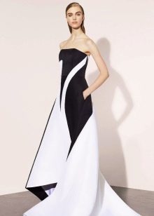 שמלת ערב לבנה ושחורה