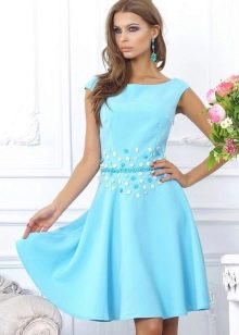 Light blue cotton evening dress