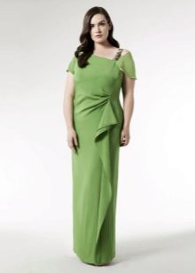 Green eleganteng evening dress para sa buong