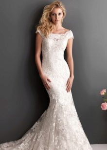 Lace wedding dress na may corset