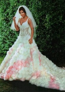 Suknia ślubna biało-różowa Ani Lorak