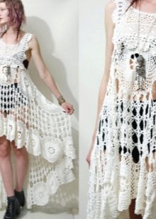Gaun tunik rajutan putih