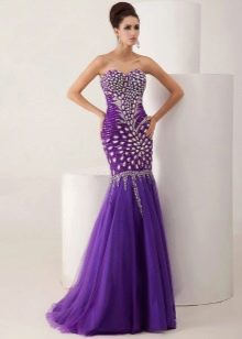 Vestido de noche sirena violeta