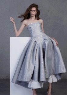 Gray evening dress with corset