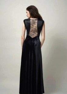 Evening dress with an insert on the back