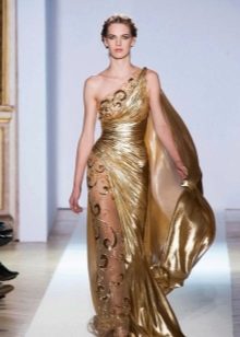 Вечерна рокля в гръцки стил злато