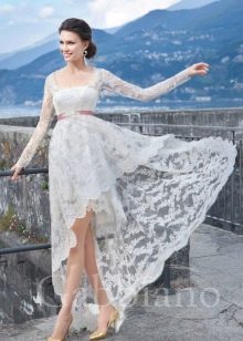 فستان زفاف مرتفع منخفض من مجموعة فينيسيا لغابيانو