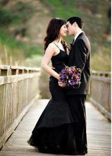 Čierne svadobné šaty z morskej panny