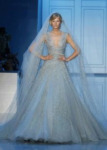 Синя сватбена рокля от Elie Saab