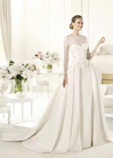 Elie Saab A-Line Wedding Dress na may Tren