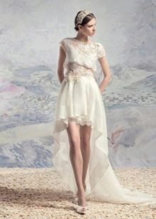 Wedding dress with short sleeves, short