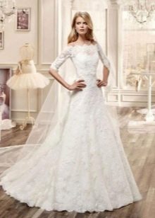 Short Sleeve A-Line Wedding Dress