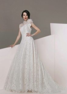 One Shoulder Lace Wedding Dress