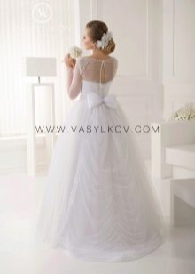 Vestido de noiva exuberante com as costas abertas de Vasilkov