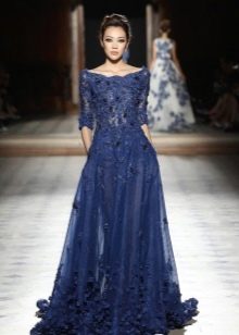 Blue evening dress for the new year