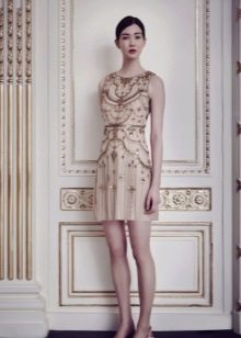 Short evening dress with embroidery