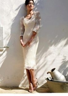 Crochet short crochet wedding dress