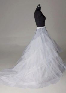 Wedding petticoat with ruffles with train