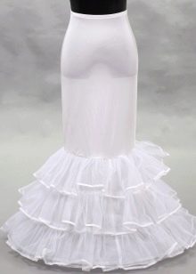 Havfrue bryllup underkjole med flæser